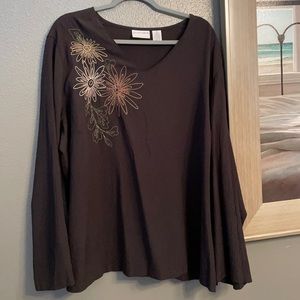 Jaclyn Smith Black LS Blouse